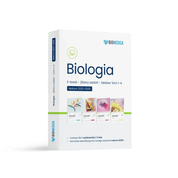 Ebook – Zestaw Biologia – Zbiór zadań matura 2025 Tom 1+2+3+4